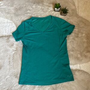 Kuhl Shirt Top Women's Prima Short Sleeve V Neck Green Size S